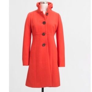 J Crew Ruffle Collar Wool Coat